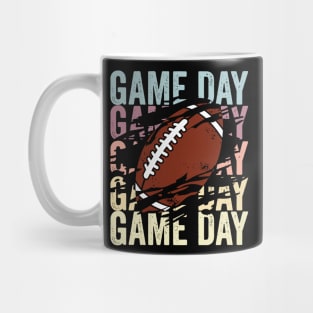 Game Day Football Vintage Sunset Colors Ripped Distressed Mug